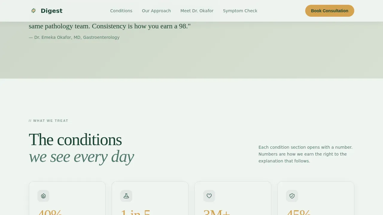 Gastroenterologist Clinic Booking Website Template