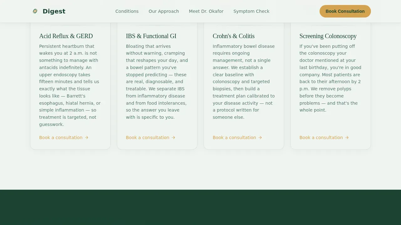 Gastroenterologist Clinic Booking Website Template