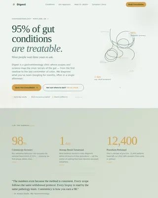 Gastroenterologist Clinic Booking Website Template