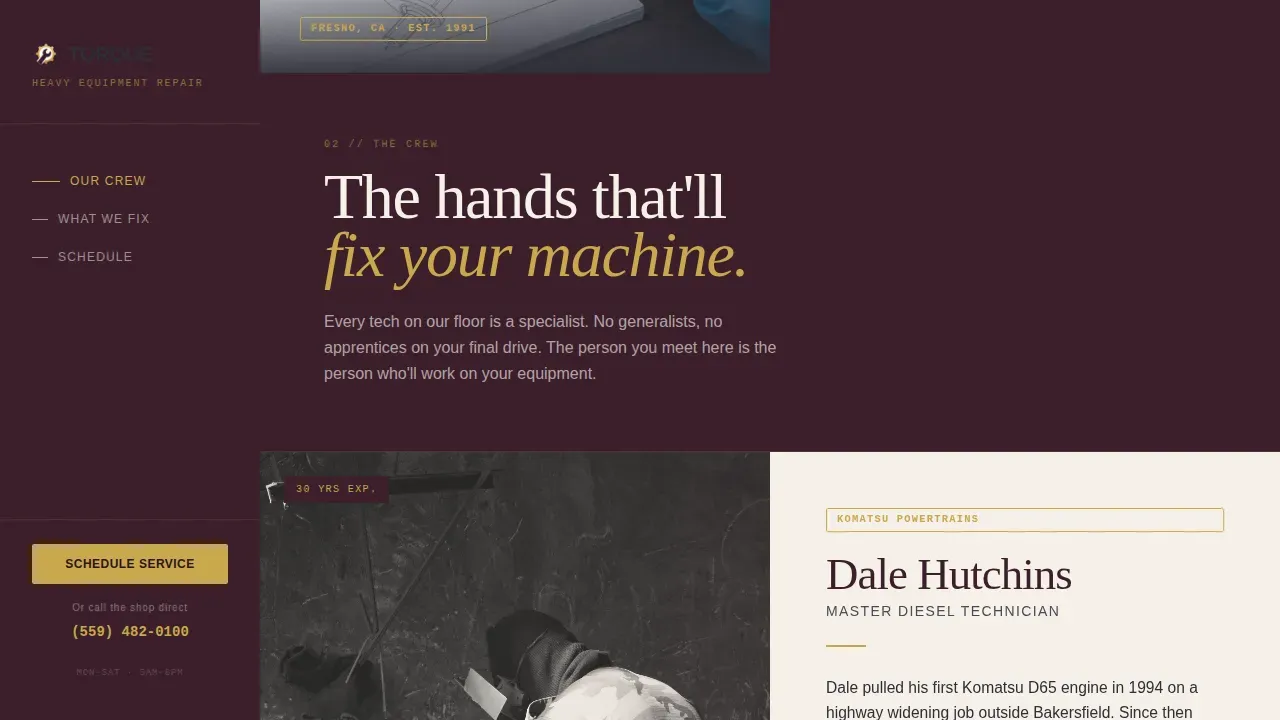 Industrial Equipment Landing Page Template
