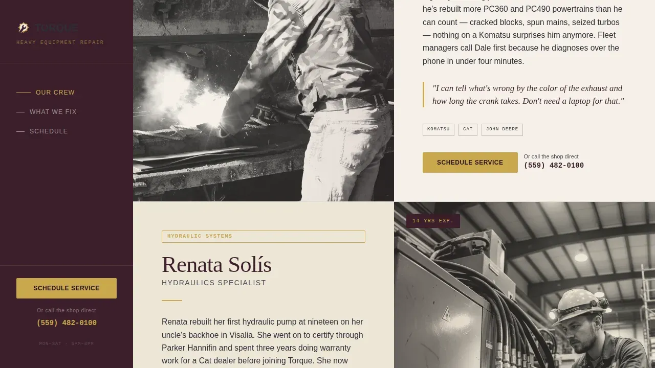 Industrial Equipment Landing Page Template