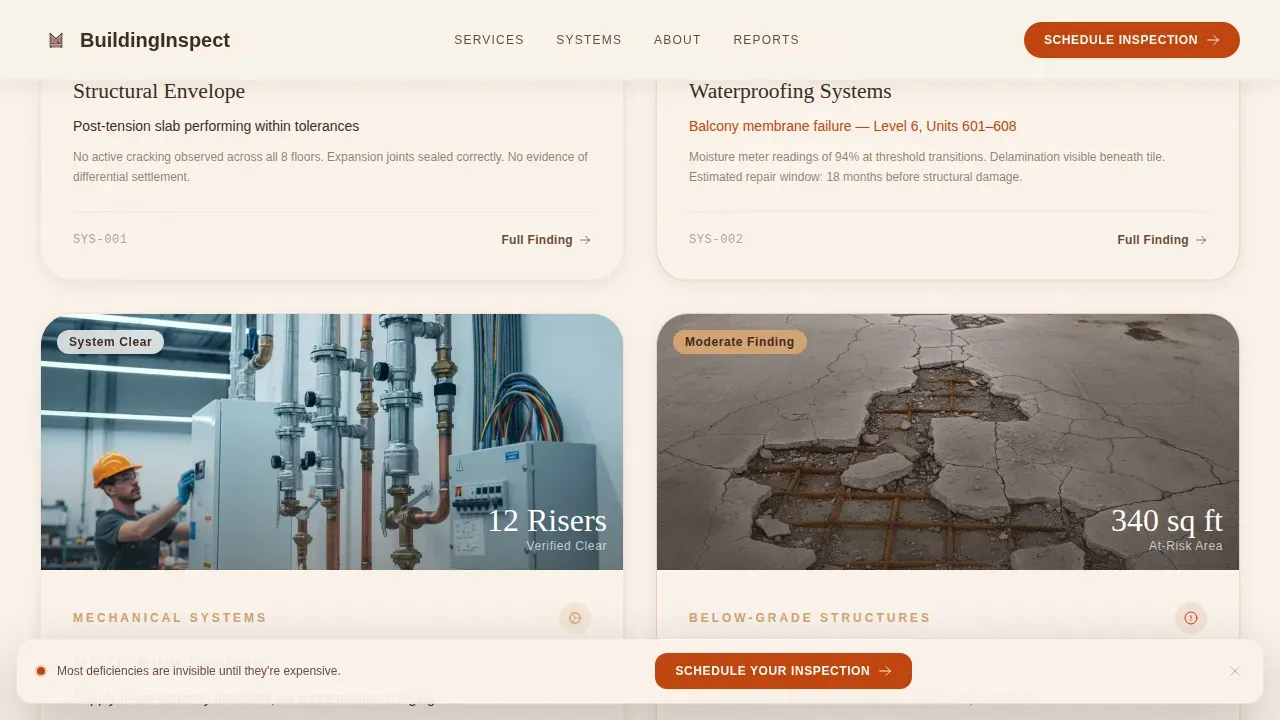 Professional Building Inspection Landing Page Template