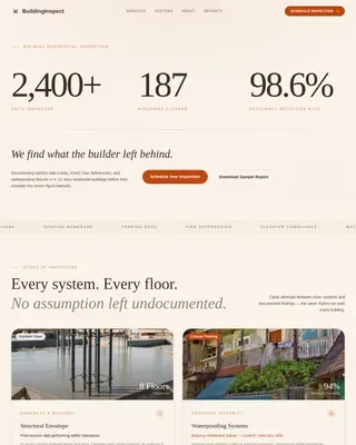 Professional Building Inspection Landing Page Template