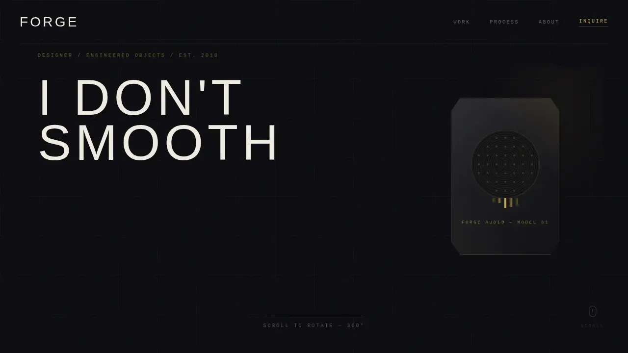 Bold Designer Showcase Landing Page Template