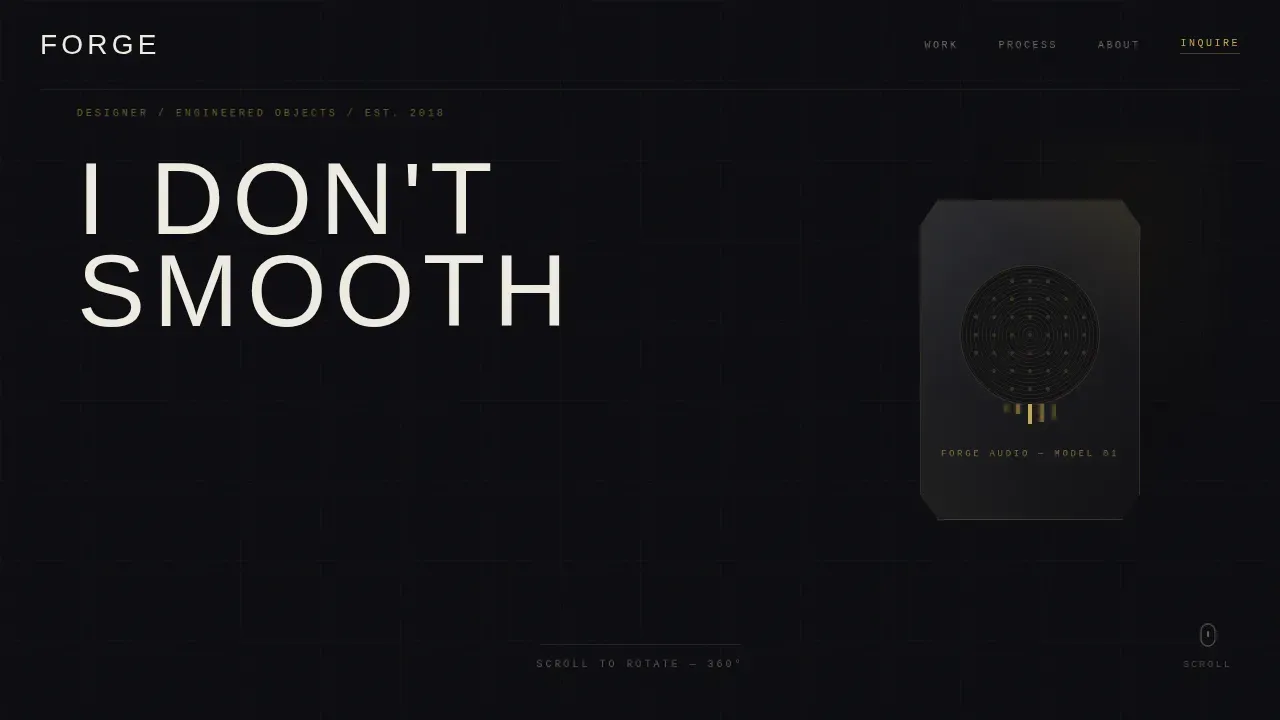 Bold Designer Showcase Landing Page Template