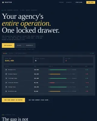 Bold Brutalist Agency Retainer Management Landing Page