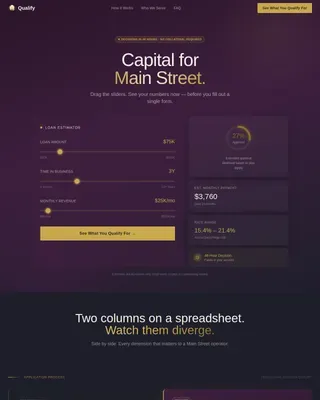 Business Loan Landing Page Template for SMB Lenders