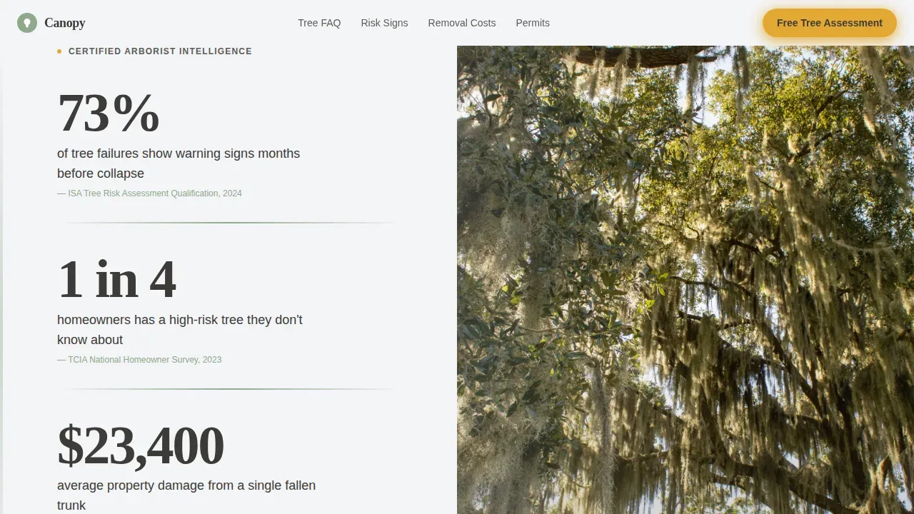 Specialist Arborist FAQ & Common Questions Website Template
