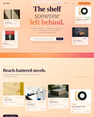 Curated Vintage Books Landing Page Template