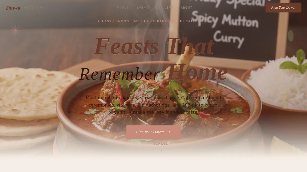 Authentic Bangladeshi Catering | Free Website Template | Rocket