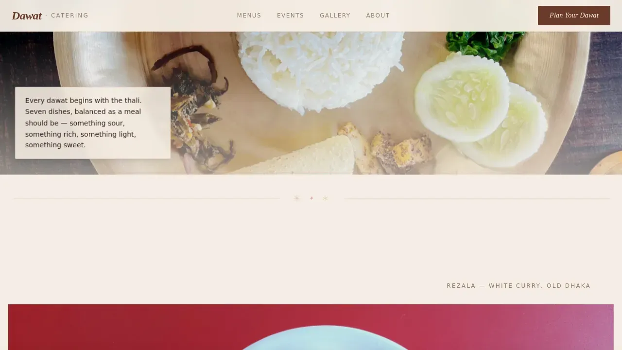 Authentic Bangladeshi Catering | Free Website Template | Rocket