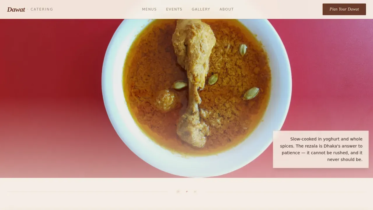 Authentic Bangladeshi Catering | Free Website Template | Rocket