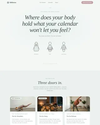 Specialist Yoga & Pilates Studio Appointment Booking Website Template