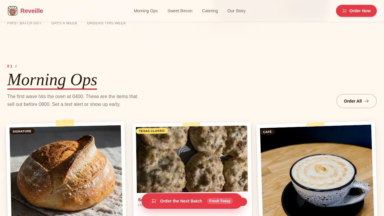 Nostalgia Veteran Artisan Bakery Landing Page Template