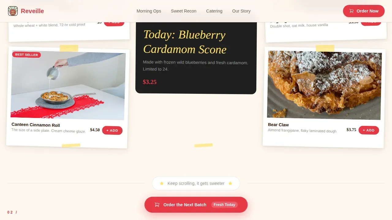 Nostalgia Veteran Artisan Bakery Landing Page Template