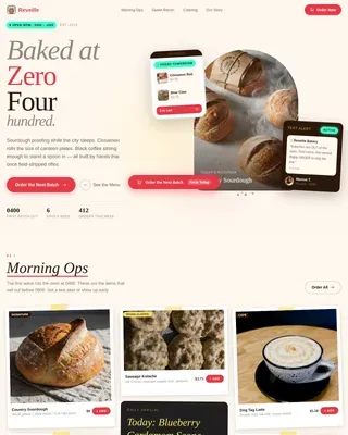 Nostalgia Veteran Artisan Bakery Landing Page Template