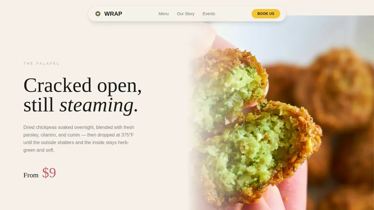 Dynamic Street Food Catering Landing Page Template