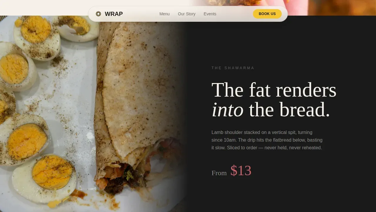Dynamic Street Food Catering Landing Page Template
