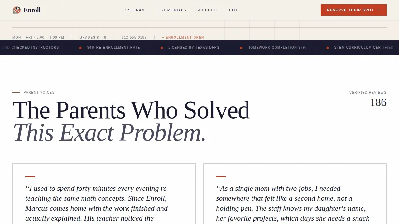 Celebrated Youth Enrichment Landing Page Template