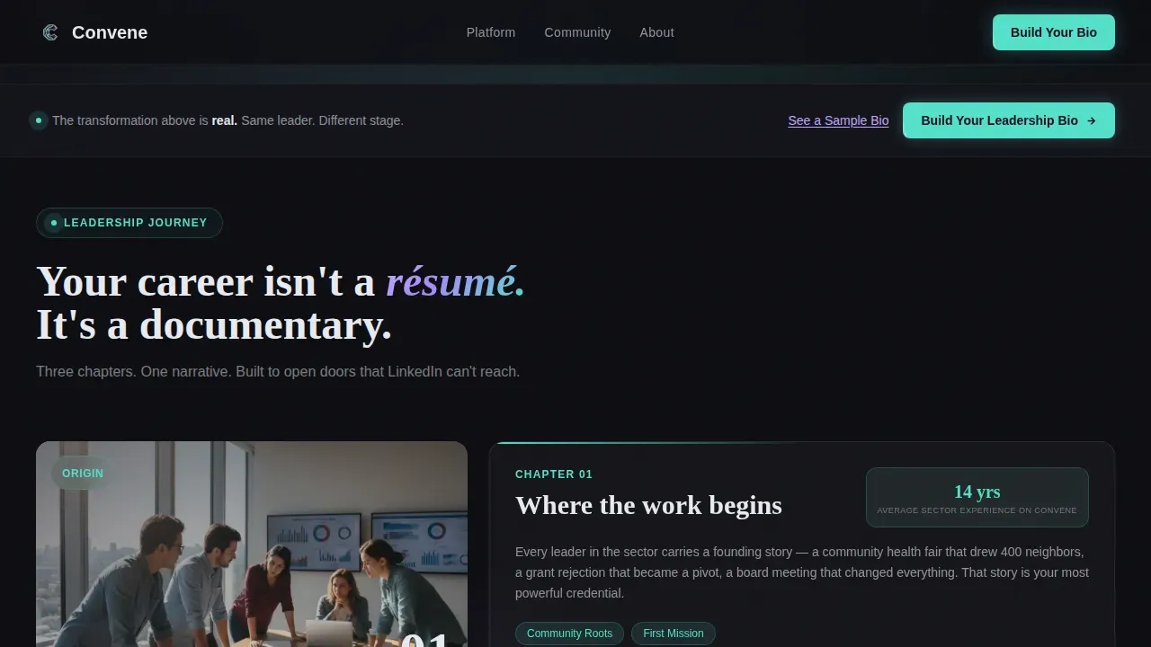 Visionary Nonprofit Leadership Landing Page Template