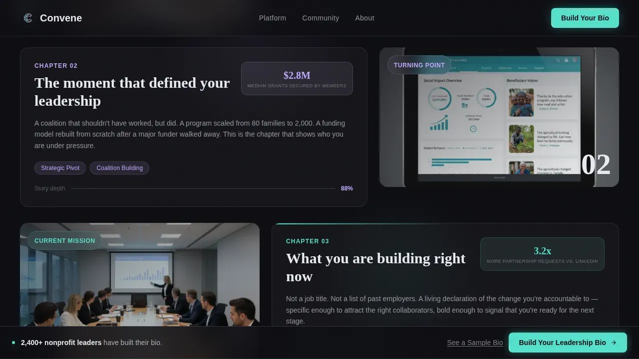 Visionary Nonprofit Leadership Landing Page Template