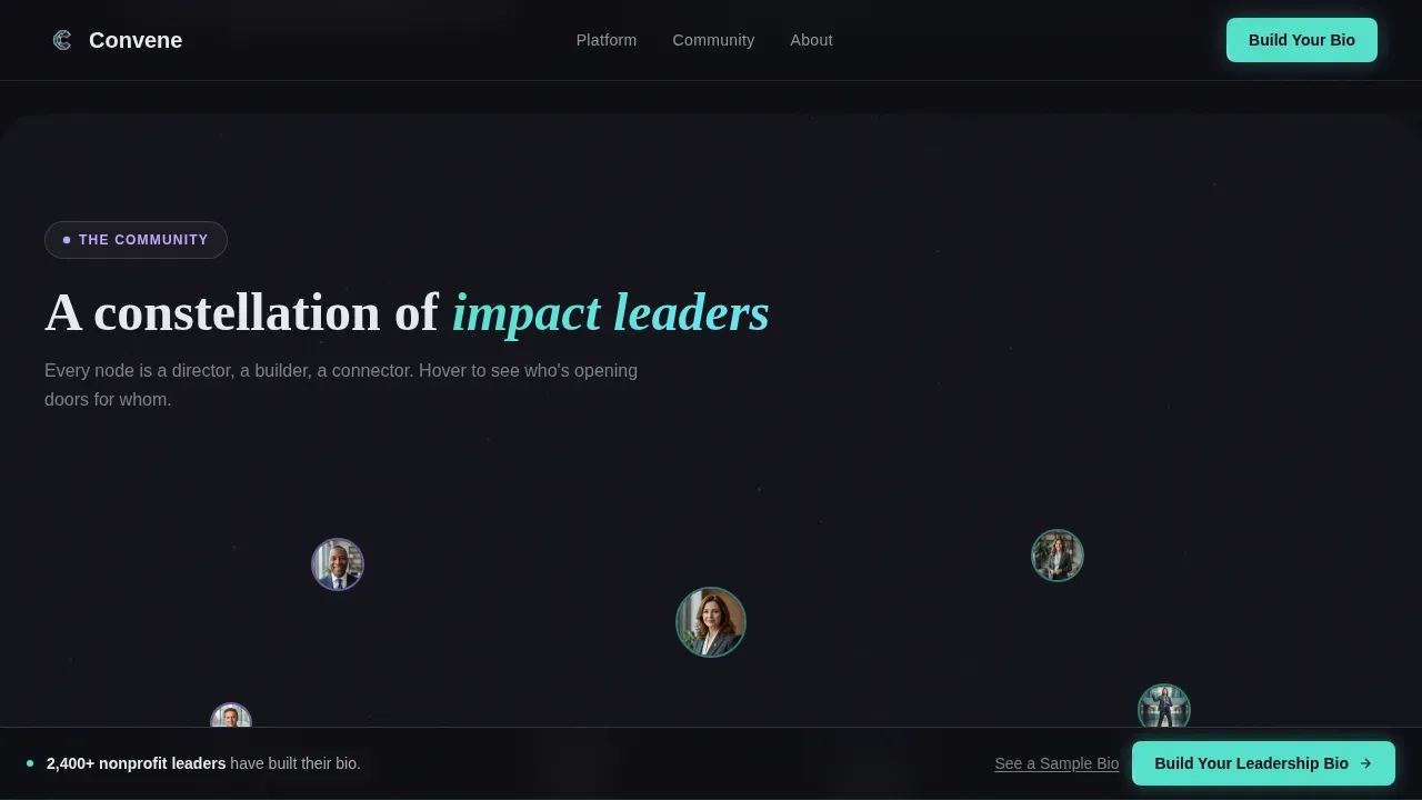 Visionary Nonprofit Leadership Landing Page Template