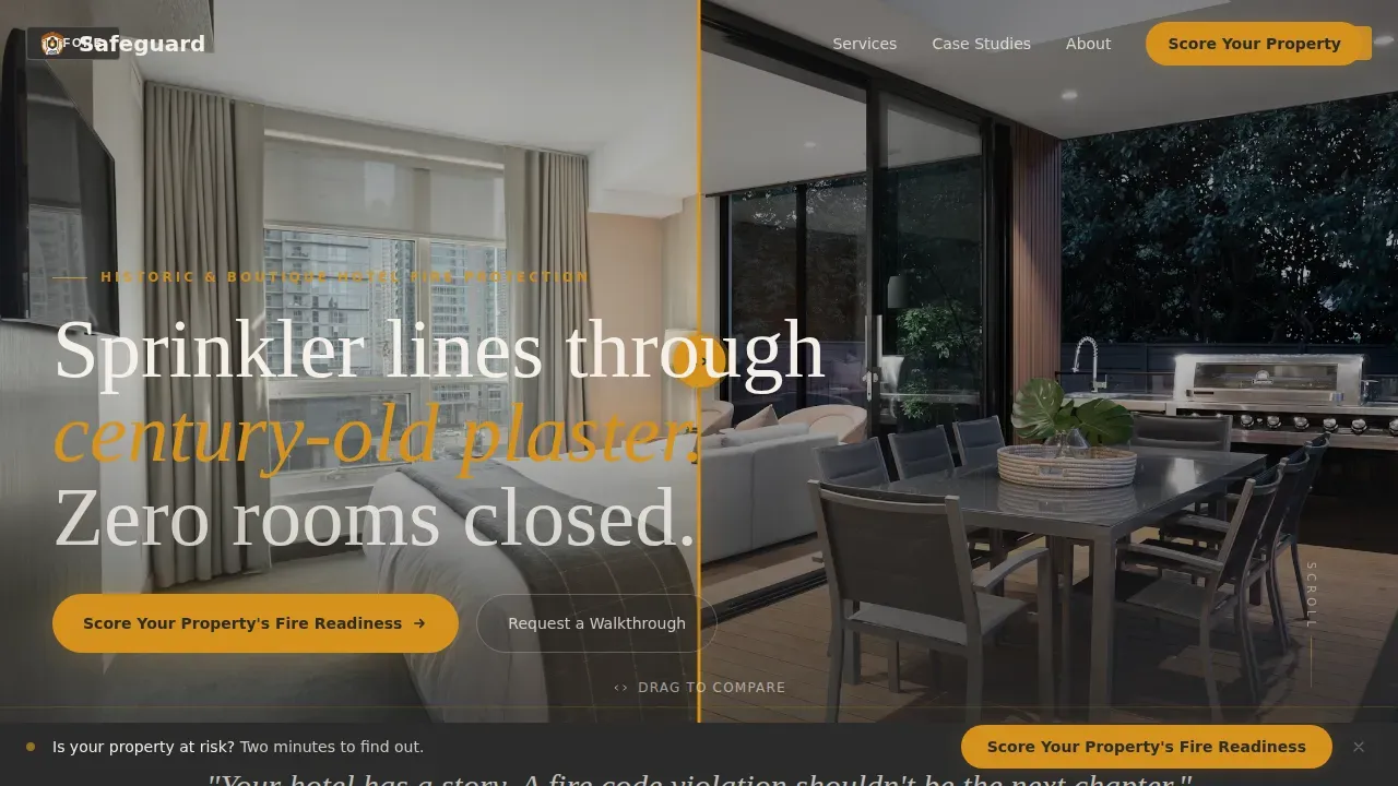 Comprehensive Heritage Hotel Safety Landing Page Template