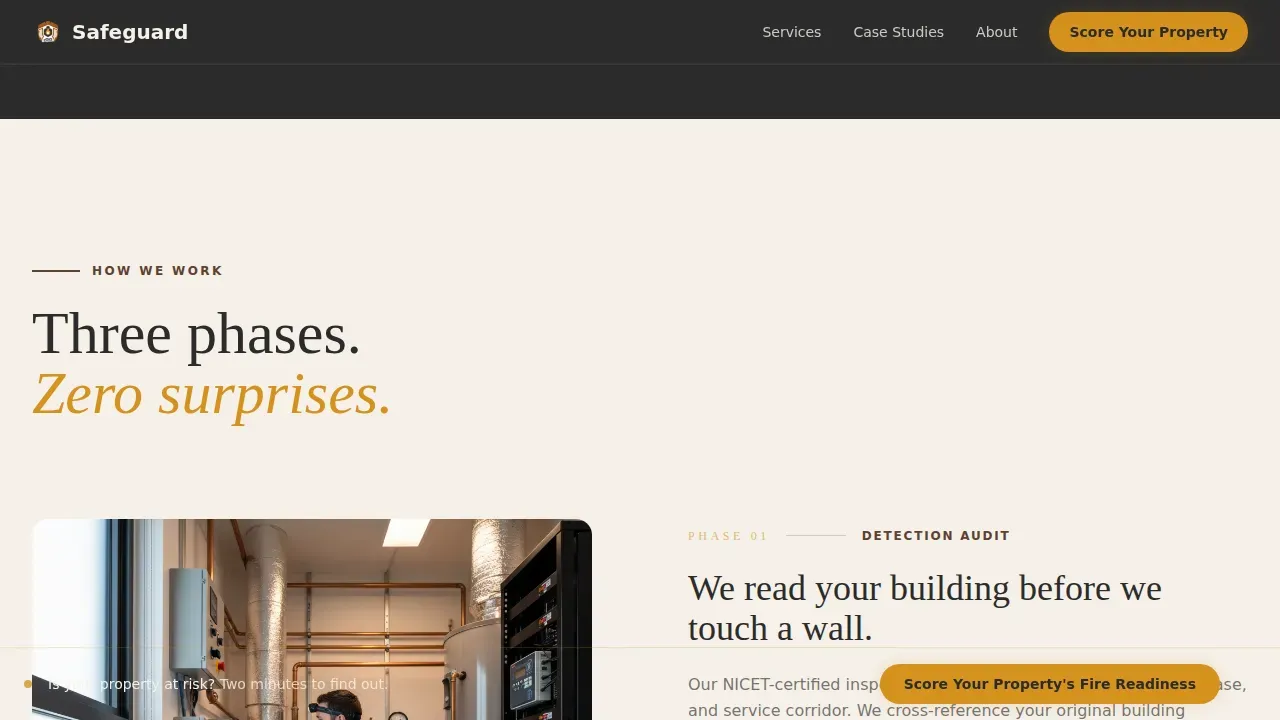 Comprehensive Heritage Hotel Safety Landing Page Template