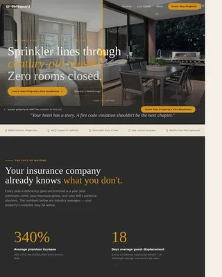 Comprehensive Heritage Hotel Safety Landing Page Template