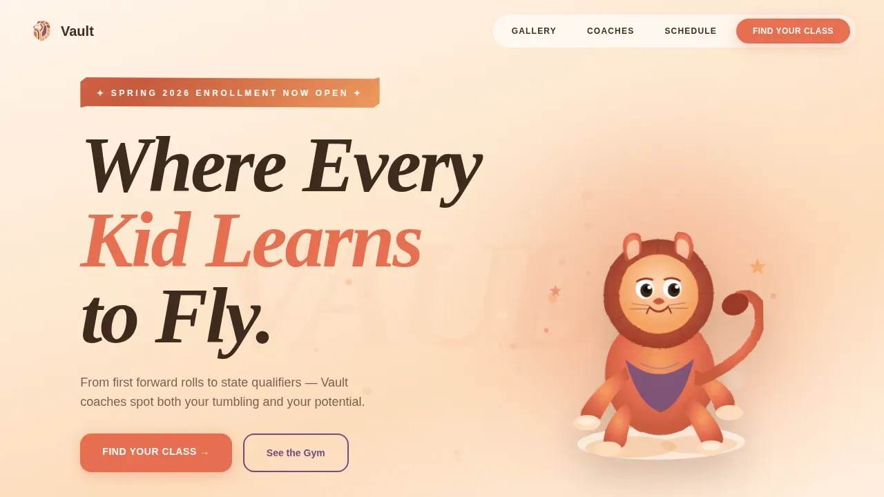 Dynamic Gymnastics Academy Landing Page Template