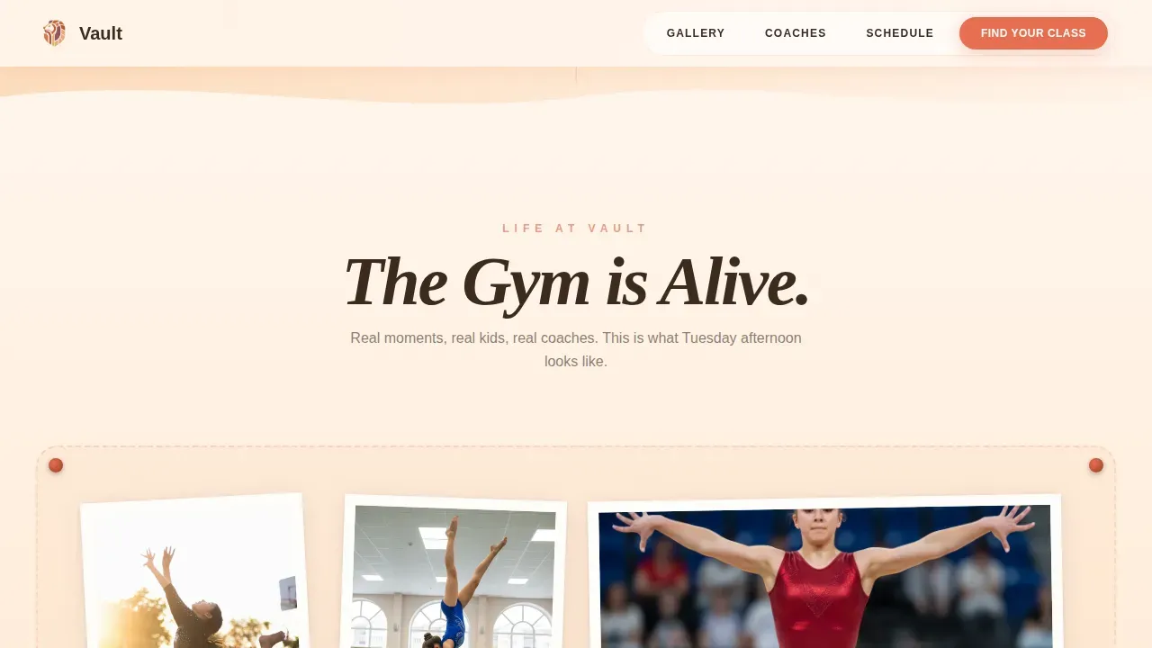 Dynamic Gymnastics Academy Landing Page Template
