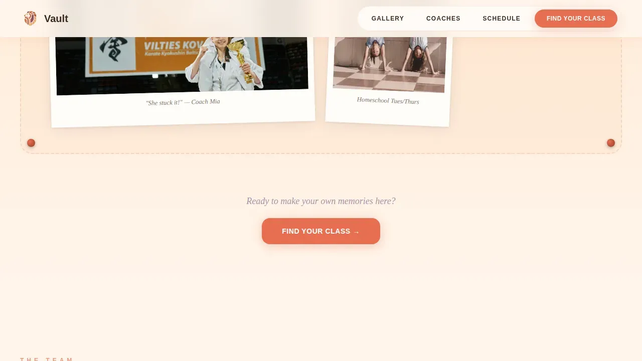 Dynamic Gymnastics Academy Landing Page Template