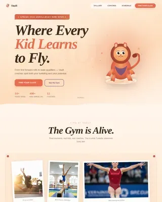 Dynamic Gymnastics Academy Landing Page Template