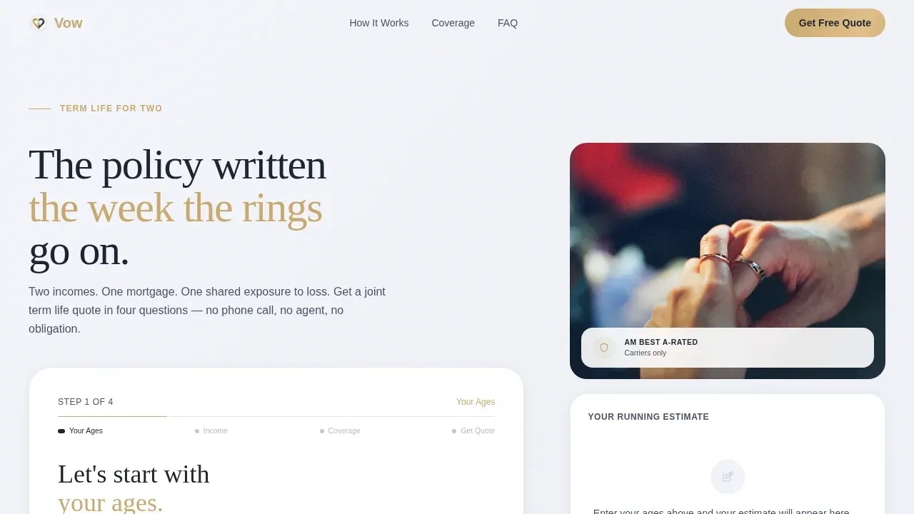 Assured Newlywed Coverage Landing Page Template