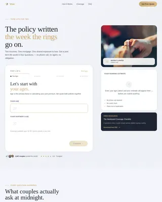Assured Newlywed Coverage Landing Page Template