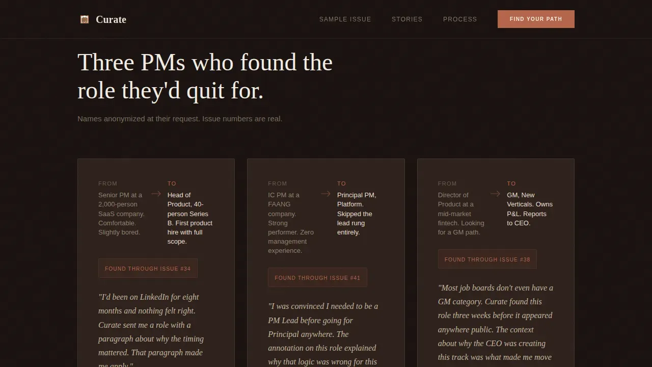 Editorial PM Career Opportunities Landing Page Template
