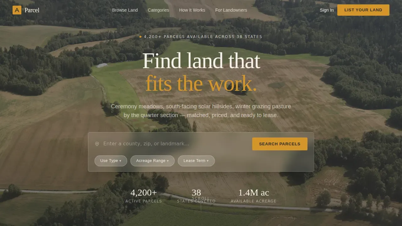 Exclusive Acreage Leasing Landing Page Template