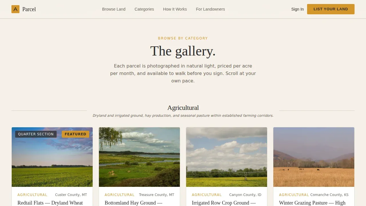 Exclusive Acreage Leasing Landing Page Template