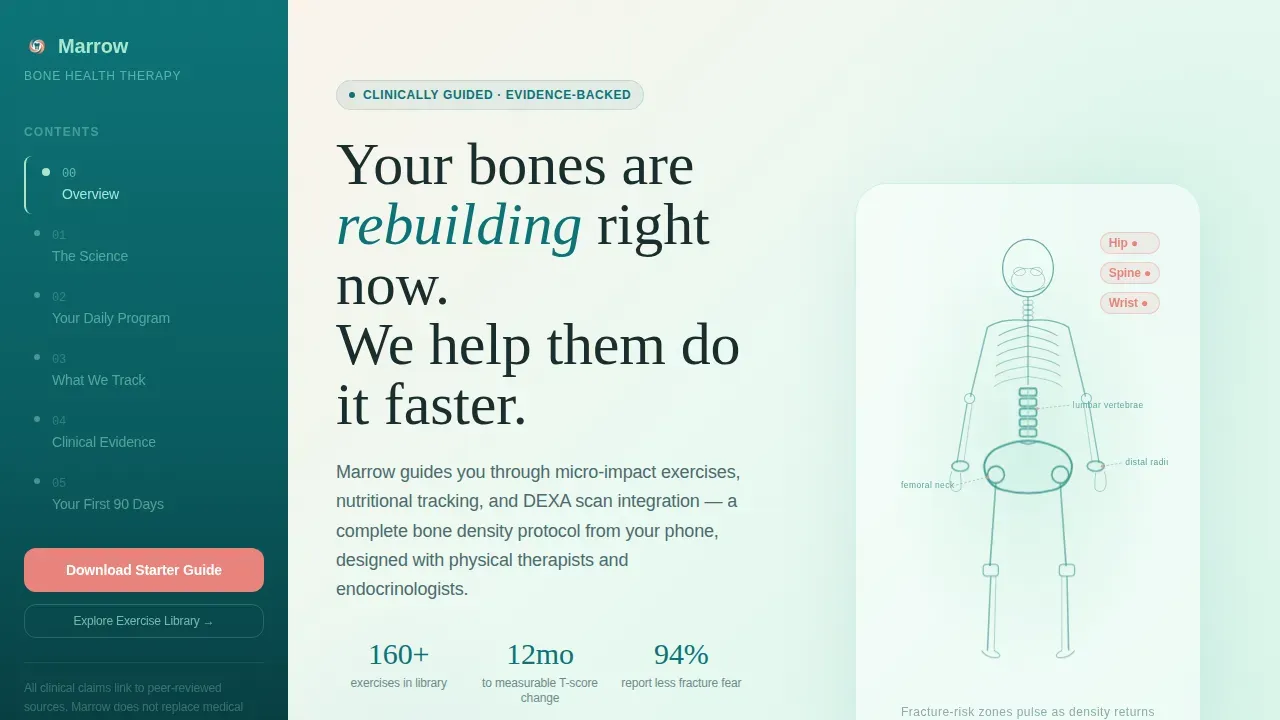 Evidence-Based Bone Therapy Landing Page Template
