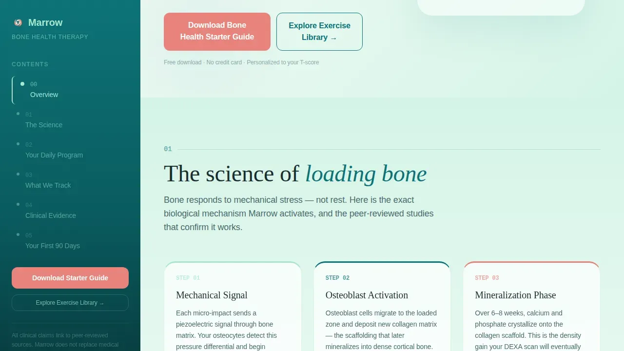 Evidence-Based Bone Therapy Landing Page Template