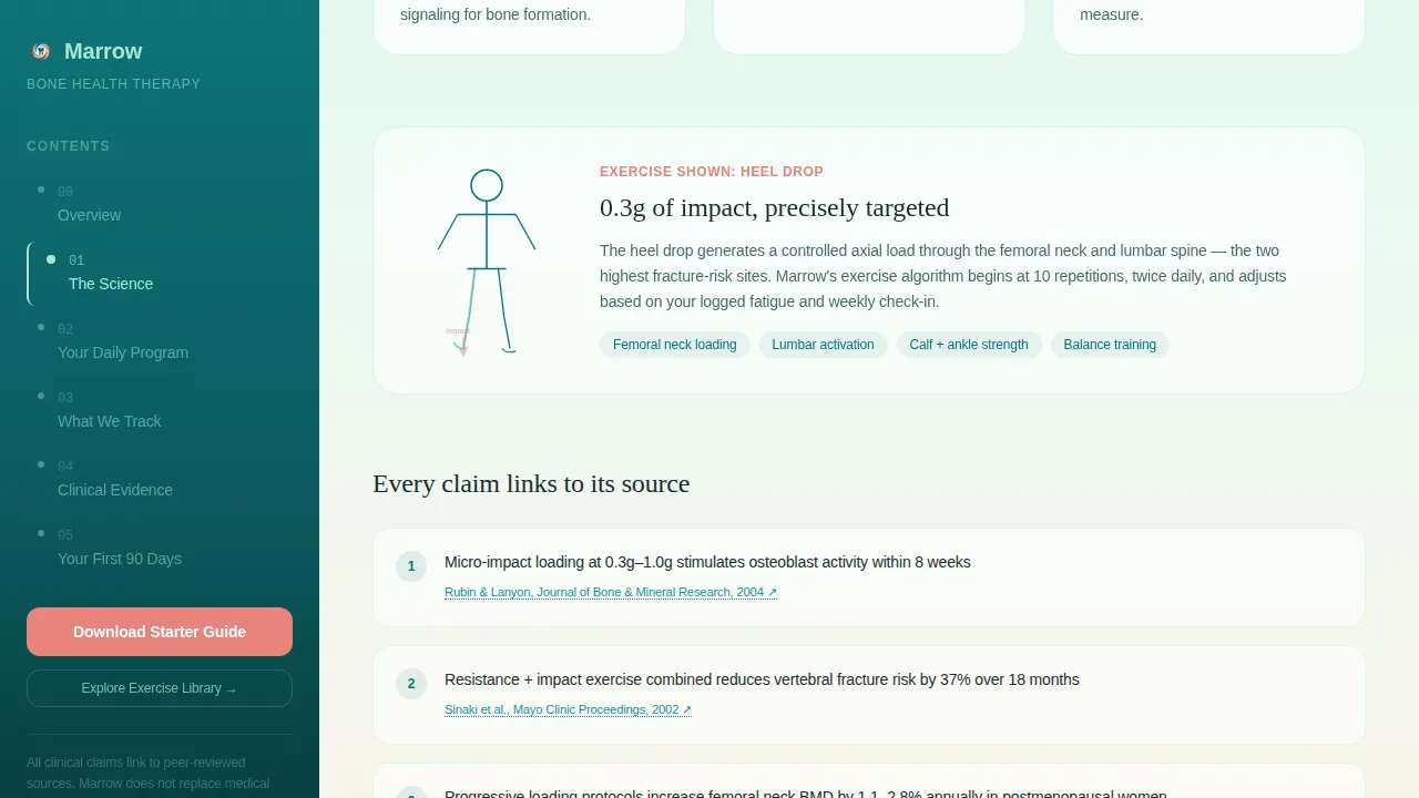 Evidence-Based Bone Therapy Landing Page Template