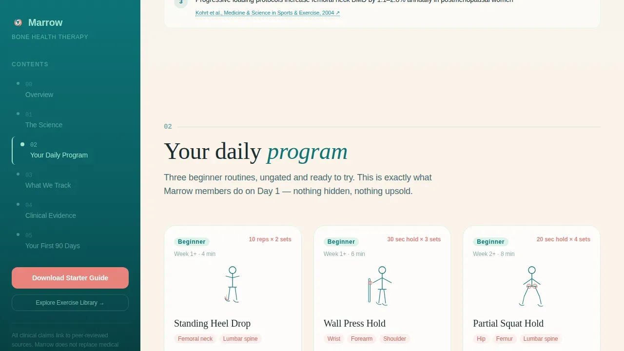 Evidence-Based Bone Therapy Landing Page Template
