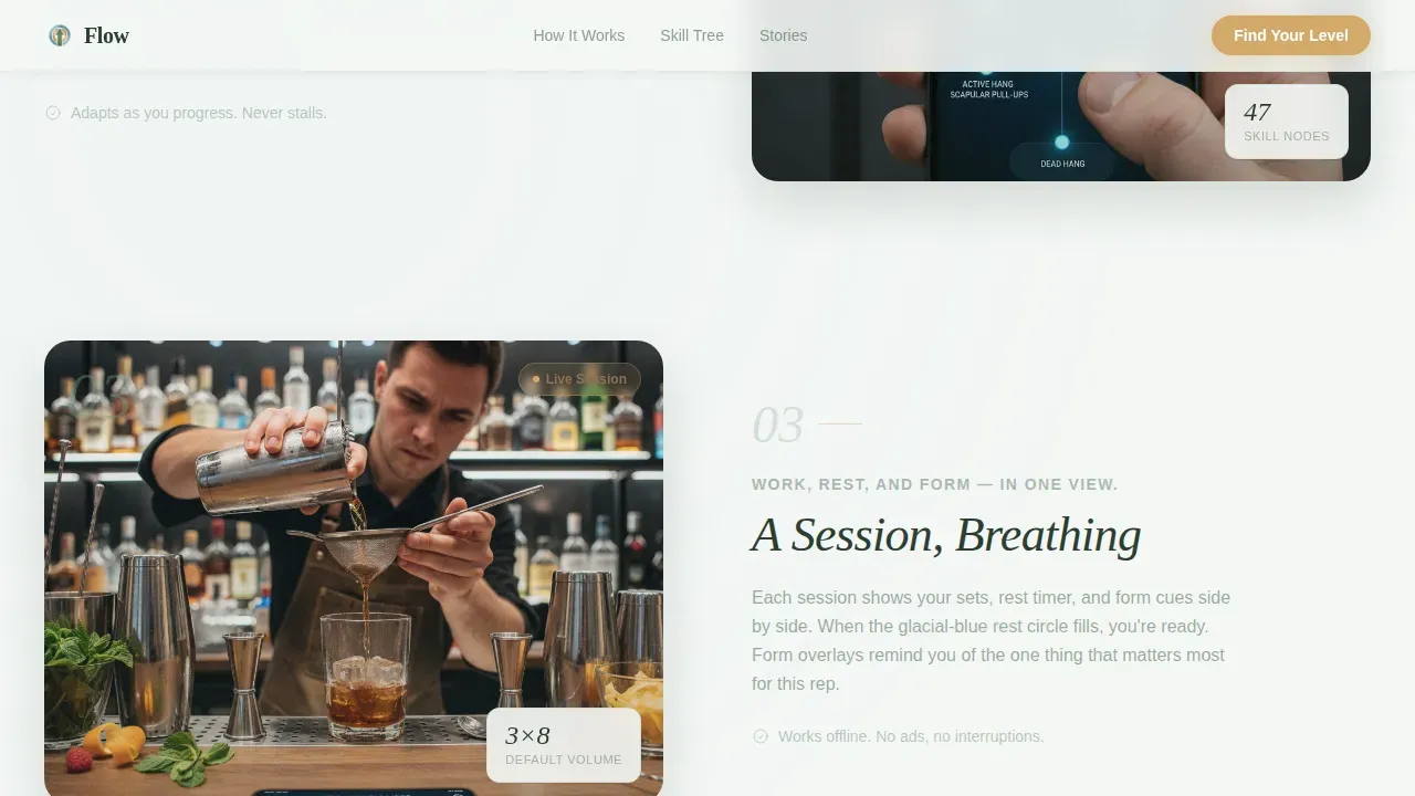 Adaptive Bodyweight Fitness App Landing Page Template