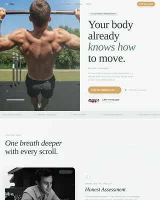 Adaptive Bodyweight Fitness App Landing Page Template