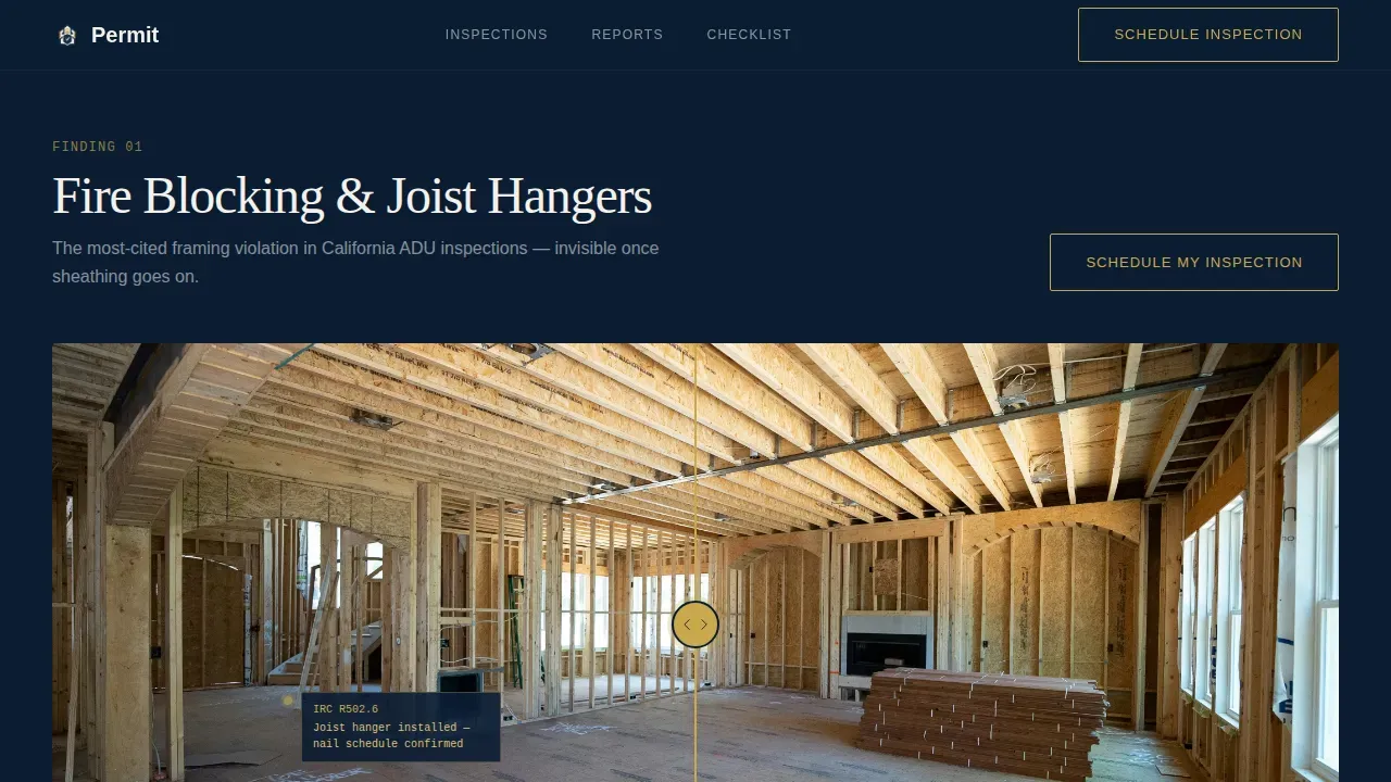 Professional ADU Inspection Landing Page Template