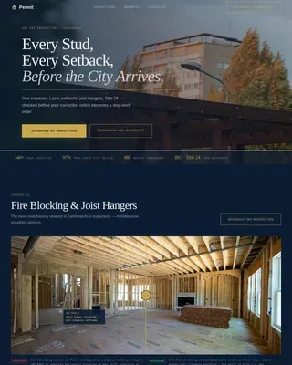 Professional ADU Inspection Landing Page Template