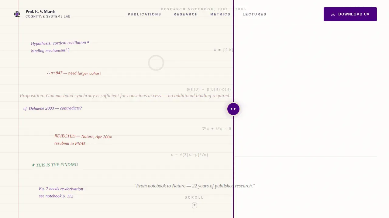 Authoritative Academic Portfolio Landing Page Template