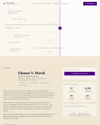 Authoritative Academic Portfolio Landing Page Template