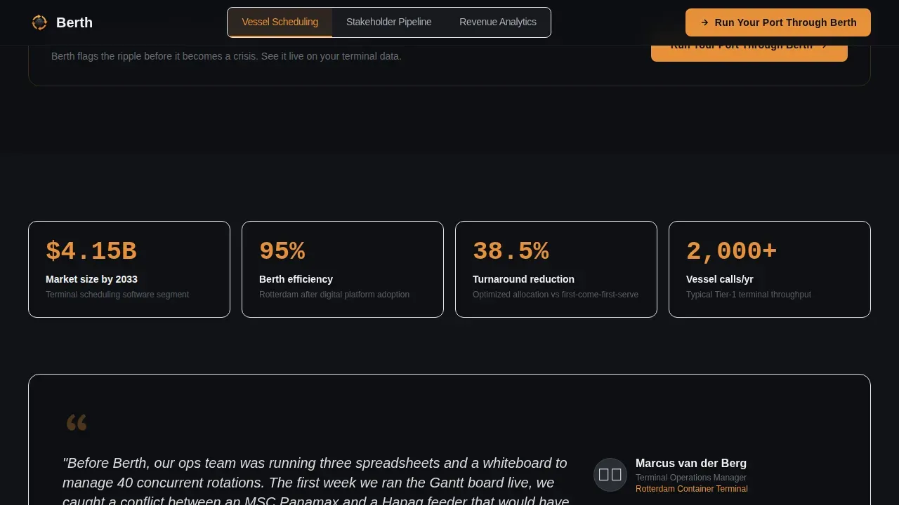 Intelligent Maritime Operations Landing Page Template