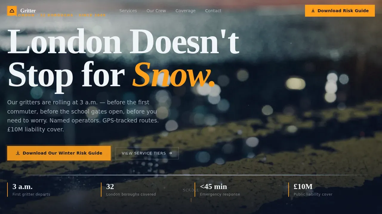 Winter Maintenance | Free Website Template | Rocket
